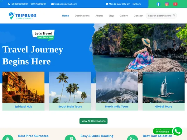 Trip Bugs website built by Web Crafters IT Solutions